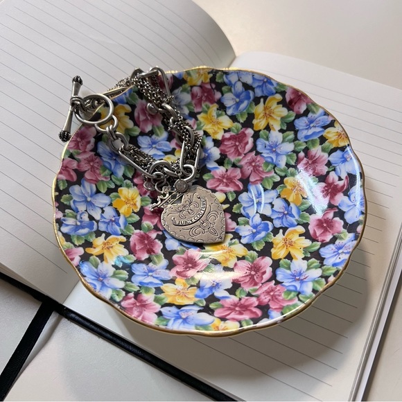 Vintage Radfords Bone China Multi Color Floral gold trim Print Saucer Dish - Picture 5 of 10